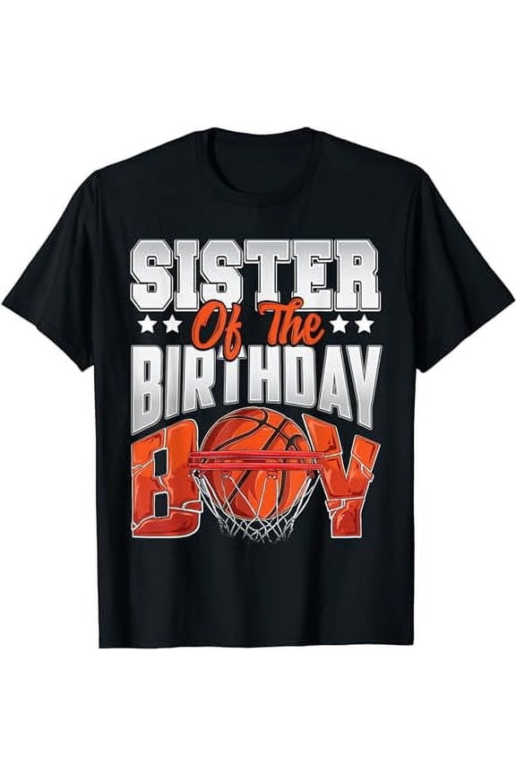 Sister basketball birthday Boy Family Baller b-day Party T-Shirt