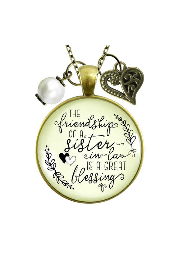 Sister in Law Blessing Necklace Gutsy Goodness Female Adult Bronze Metal Jewelry