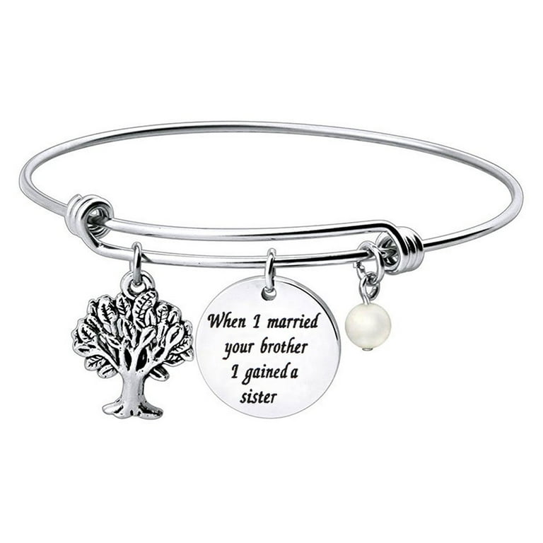 Sister in Law Gift When I Married Your Brother I Gained a Sister Bracelet for Sister of The Groom