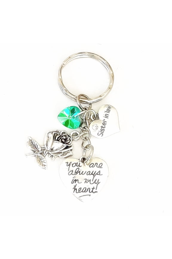 Sister in Law Silver Charm Keychain You Are Always in My Heart Gift of Love | Accessories for Women