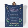 thumbnail image 1 of Sisters Best Friends Encouragement Wishes Everlasting Bond Blue Theme Fleece Blanket Sofa Bed Travel Camping Polyester Throw Shipped From USA Soft Warm Comfortable Flannel Blanket Gift, 1 of 9