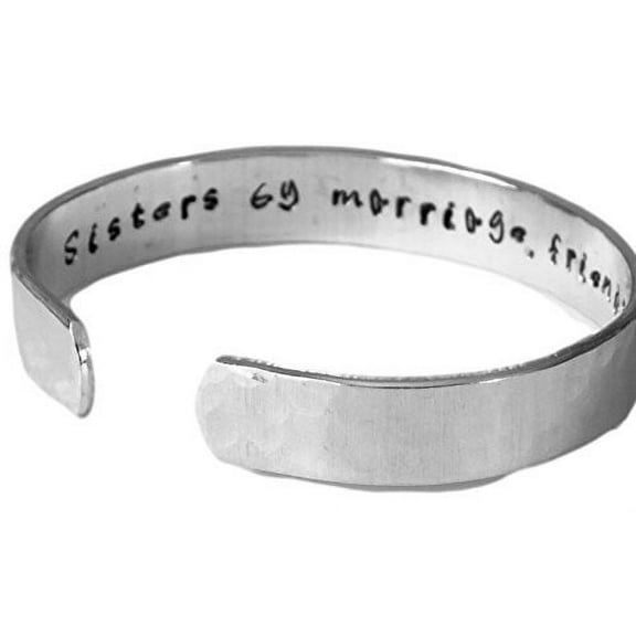 Sisters By Marriage Friends By Choice 3/8" Bracelet - Sister in Law Gift, Sis...