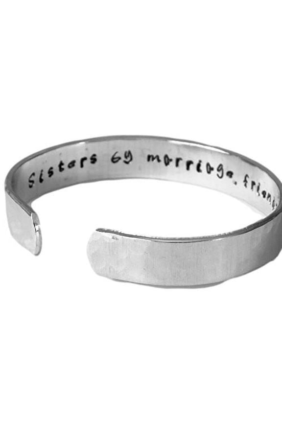 Sisters By Marriage Friends By Choice 3/8" Bracelet - Sister in Law Gift, Sis...