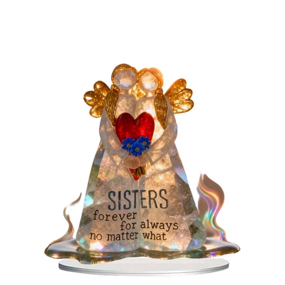Sisters Friendship Acrylic Angel Sculpture,Angels Sister Figurine,2D Acrylic Friends forever Ornament Statue,Friendship Gift for Friends Woman
