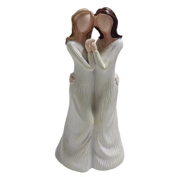 Sisters Friendship Hand in Hand Figurine Desktop Ornament Resin Sculpture for Home Office Living Room Decoration Gift