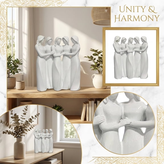 Willow Tree Sisters Figurines Sister Gifts Resin Figurine Statue Friendship Sculpture Home Decor for Women Sisters Birthday Gift (White)