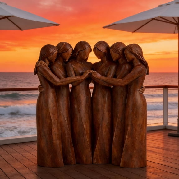 Sisters Gifts From Sister Three Sisters Resin Figurine Statue Friendship Decor Home Bedroom Living Room Gift for Sisters (6 Sisters)