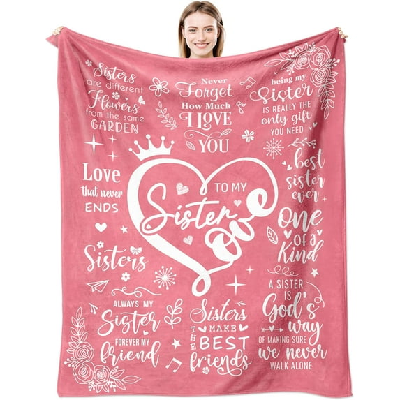 Sisters Gifts from Sister, Birthday Gifts for Sister, Gifts for Sisters from Sisters Adult, Sister Gifts from Brother, Sister Birthday Gift Ideas, Best Sister Ever Gifts Throw Blanket 60" x 50"