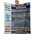 thumbnail image 1 of Sisters Gifts from Sister, Sister Birthday Gifts from Sister, Gifts for Sister, Big Sister Gift, Soul Sister, Valentines, Christmas Flannel Throws Blankets Warm Quilts for Bed 60x50in, 1 of 6