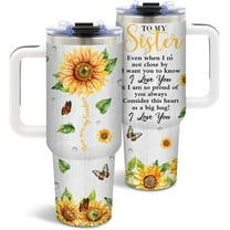 Sisters Gifts from Sister, Sister Tumbler for Best Friends, Birthday Gift for Women, Friendship Bestie Gifts for Mothers Day, 40 Oz Tumbler with Handle Lids and Straw
