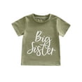 thumbnail image 1 of Sisters Matching Tops, Short Sleeve Letters Printed Round Neck T-Shirt/Bodysuit, Girls Summer Wear Loose Fit Tops, 1 of 9