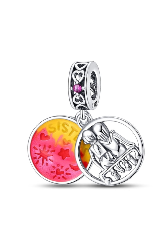 Sisters' Pendant Charm, Compatible with Most Bracelet, Charm for Bracelet
