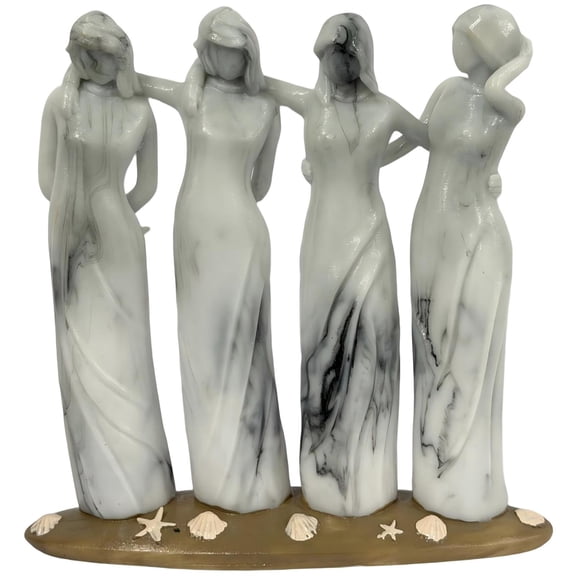Sisters by My Side, Celebrates Friendships Four Sisters Sculpture, Sister Statue Hand-Painted Resin Figurine, Sister Gifts for Women, Best Friend Birthday Gifts, Christmas Friendship Day 5.31 Inch