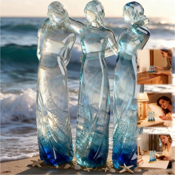 Sisters by My Side, Celebrates Friendships Three Sisters Sculpture, Friend Birthday Gifts for Women, Special Christmas Friendship Day Present for Besties Female. (Three Sisters)