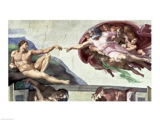 Sistine Chapel Ceiling (1508-12) The Creation of Adam 1511-12 Canvas Art - Michelangelo Buonarroti (24 x 18)
