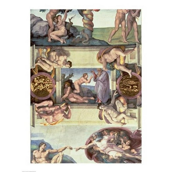 Sistine Chapel Ceiling 1508-12 - The Creation of Eve 1510 Poster Print by Michelangelo Buonarroti - 24 x 36 in. - Large