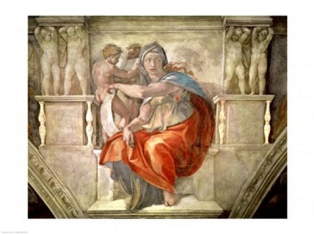 Sistine Chapel Ceiling Delphic Sibyl Canvas Art - Michelangelo Buonarroti (24 x 18)