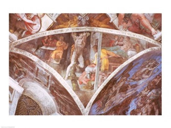 Sistine Chapel Ceiling Haman Canvas Art - Michelangelo Buonarroti (24 x 18)