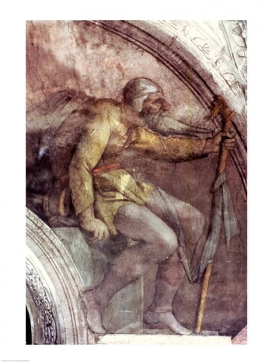 Sistine Chapel Ceiling One of the Ancestors of God Canvas Art - Michelangelo Buonarroti (18 x 24)