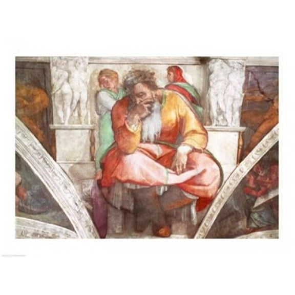 Sistine Chapel Ceiling The Prophet Jeremiah Poster Print by Michelangelo Buonarroti - 24 x 18 in.