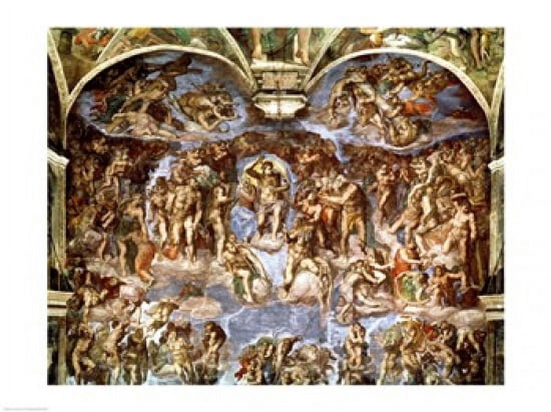 Sistine Chapel The Last Judgement 1538-41 Canvas Art - Michelangelo Buonarroti (24 x 18)