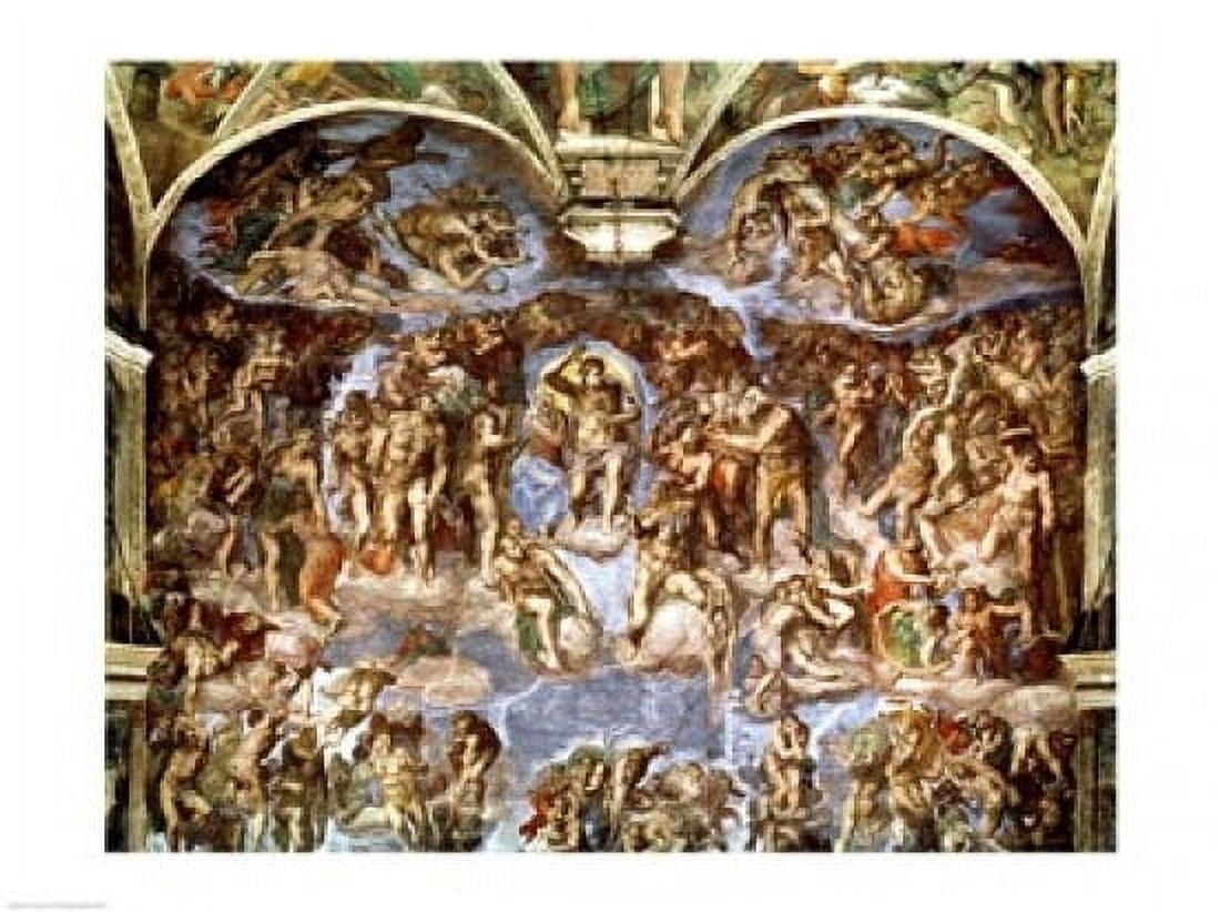 Sistine Chapel The Last Judgement 1538-41 Canvas Art - Michelangelo Buonarroti (36 x 24)