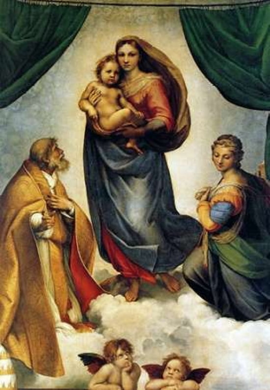 Sistine Madonna Canvas Art - Raphael (20 x 28)