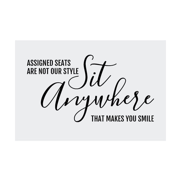 Sit Anywhere Wedding Ceremony Sign, Party Decor, Wedding, 1 Pieces
