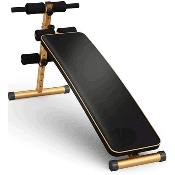 Sit Up Bench, Adjustable Workout Bench for Ab Exercise, Curved Incline/Decline Slant Bench, Five Adjustment Levels, Great Home Gym Workout Equipment for Building Abs and Core Muscles