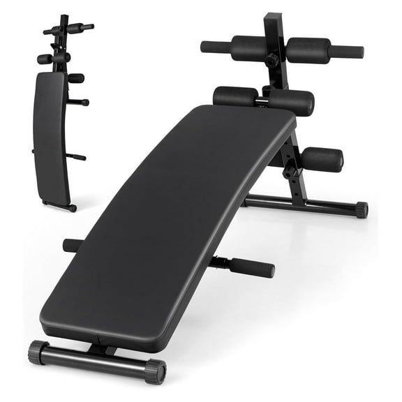 Sit Up Bench, Decline Sit up Bench with 5-level Adjustable Height, 300lbs Capacity & Anti-slip Foot Pads, Foldable Ab Bench for Full Body Workout, Incline Slant Bench for Home Gym