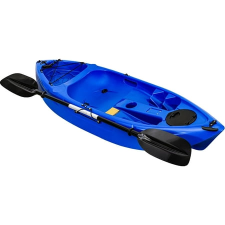 Sit On Top Fishing Kayak - 7 FT Hard Shell Recreational Kayak with Paddle for Lake River and Coastal Adventures