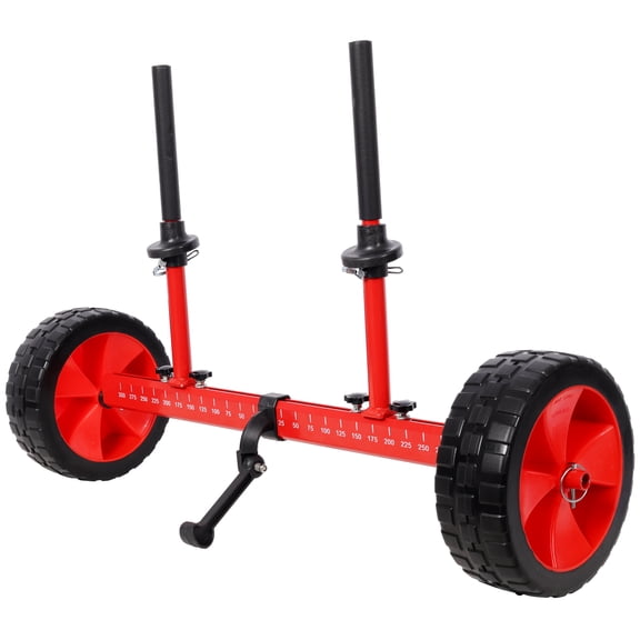 Sit On Top Kayak Cart, Heavy-Duty Plug-in Kayak Cart Dolly with 10 Inch Airless Wheels,Width Adjustable,Red,