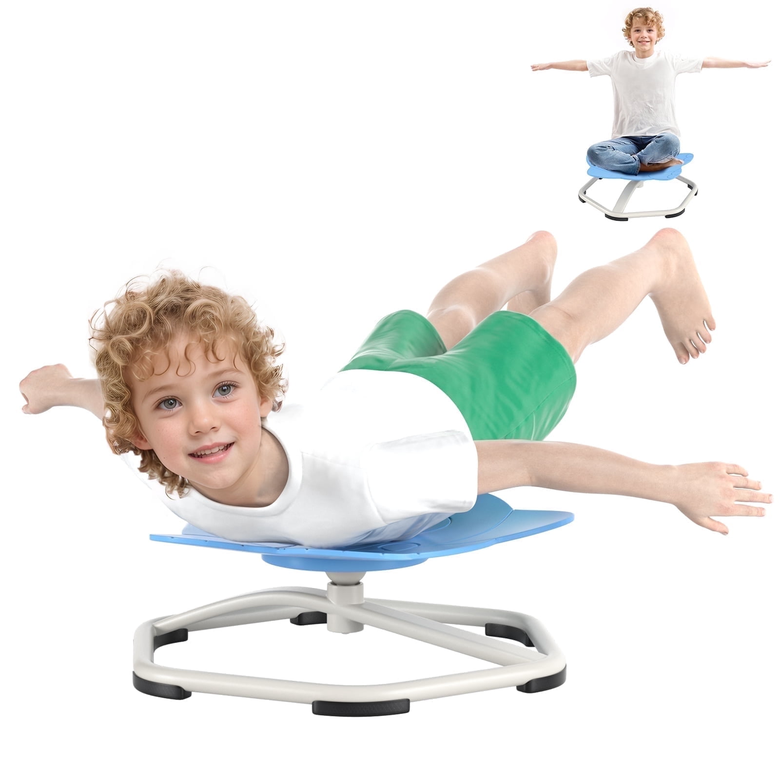 Sensory Spinning Chair for Autistic Sensory Swivel Chairs Sit, Enhancing Motor Skills Educational Indoor & Outdoor (Blue)