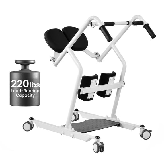 Sit to Stand Patient Lift for Elderly and Disabled, Stand Assist Transfer Device with Locking Wheels and Adjustable Base for Fall Prevention and Safe Transfers