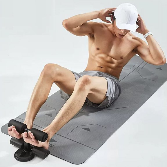 Sit-Up Assistant Abdominal Roll-Up Machine Suction Type Abdominal Fitness Equipment for Home Double-Rod Belly Curler B