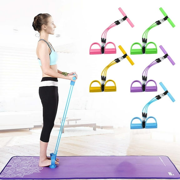 Sit-Up Assistant Detachable Three-Tube Pedal Resistance Bands | Adjustable Exercise Trainer | Portable Home Gym Equipment | Compact Strength Training Bands | 1 Piece