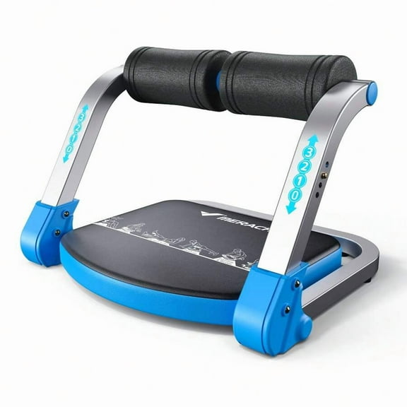Sit Up Machine, Ab Machine, Adjustable Resistance, Automatic Rebound, Ab Crunch Machine For Stomach Workout, Ab Workout Equipment For Home Gym Blue a
