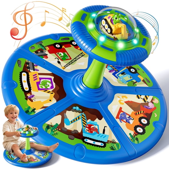 Sit and Spin Toys for Toddler, 360° Toddler Spinning Seat with LED ...