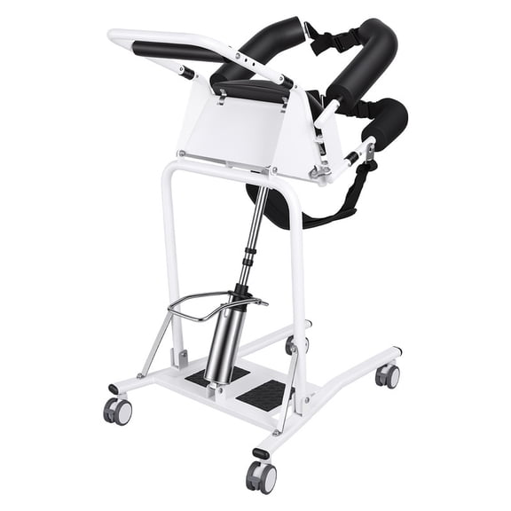 Sit-to-Stand Patient Lift with Wheels, Stand Assist Patient Transfer Device for Elderly, Lift Assist Transfer Machine with Hydraulic Control & Adjustable Straps for Disabled People, Home Care