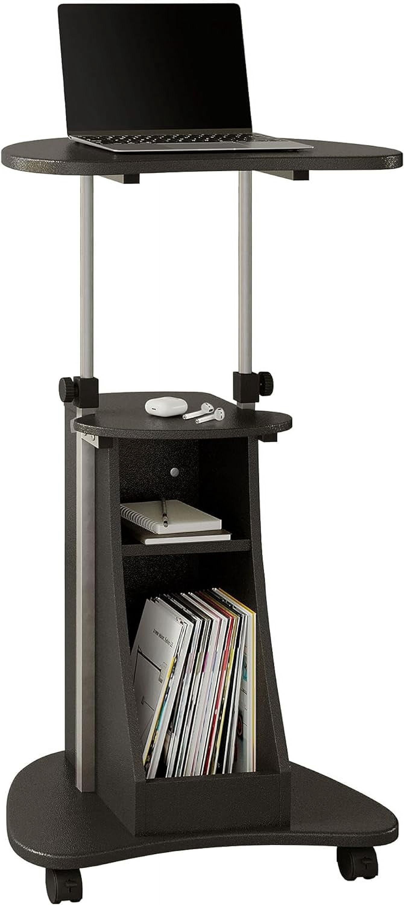 Sit-to-Stand Rolling Adjustable Height Laptop Cart with Storage ...