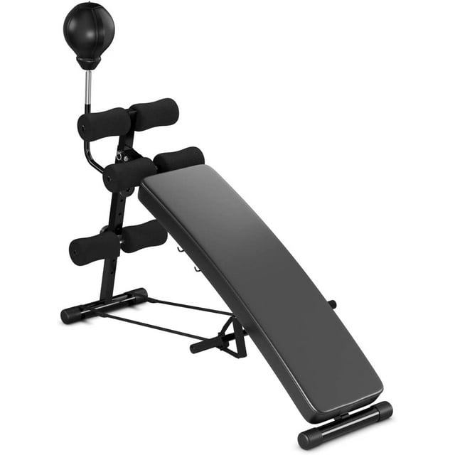 Sit up Bench with Speed Ball, Adjustable Curved Workout Bench for Full