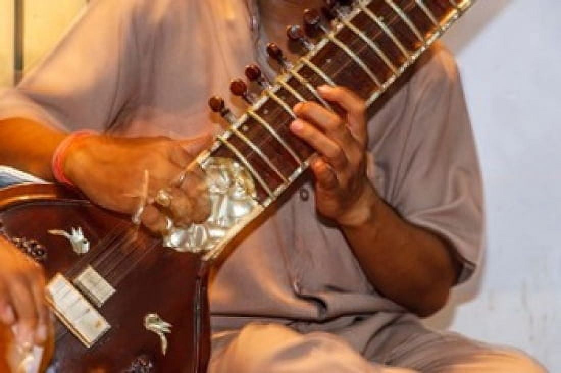 Sitar player Varanasi India Canvas Art - Ali Kabas DanitaDelimont (34 x 23)
