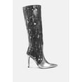 thumbnail image 1 of Sitarah Sequin Embellished Metallic Long Boots, 1 of 5