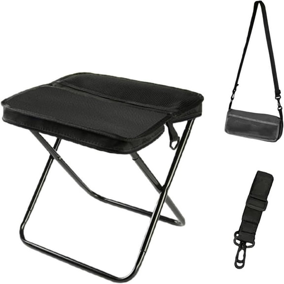 Sitbag Portable Chair, Collapsible Stool, 2025 New Lightweight Foldable Carry Bag for Camping, Hiking, Fishing & Events (Black, Large)