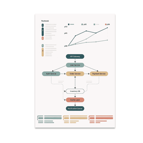 Site Reliability Engineering System Map Poster, SRE Teams, Tech Offices, Classrooms, and Engineering Spaces, 13x19 Glossy Paper
