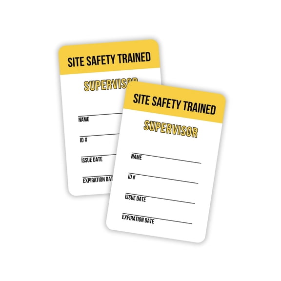 Site Safety Trained Supervisor Certification Wallet Cards 5pk Plastic 2x3.5 Qualified Signed Sign Job Vest Manager Book Log Rules