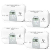 Siterwell Carbon Monoxide Alarm, 10 Year Life CO Detector with LCD Digital Display and Sound Warning, UL Listed, CO Detector Battery Operated for Home School Office, 4-Pack