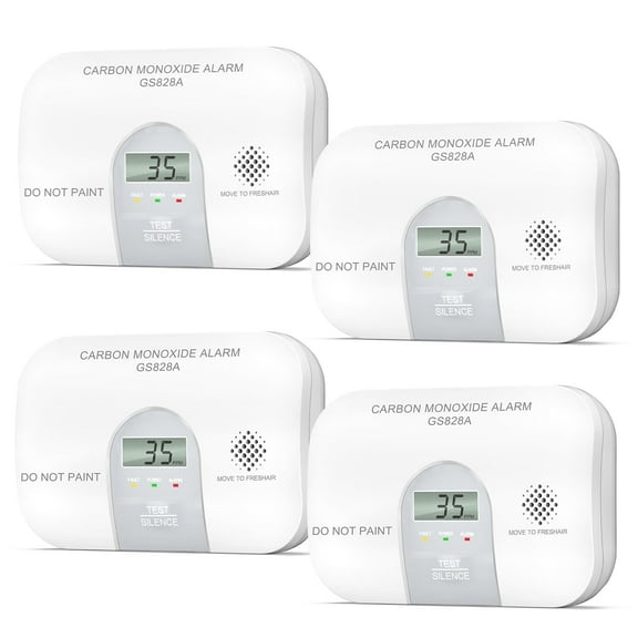 Siterwell AA Battery Operated Carbon Monoxide Detector, Electrochemical sensor,Portable for Travel home,4-pack