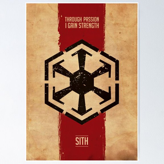 Sith Code Dark Side Galactic Force Sci-Fi Text Wall Decor, Stretched Canvas