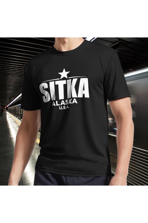 Sitka Alaska Active T-Shirt Logo Funny Size Mode American T-shirt